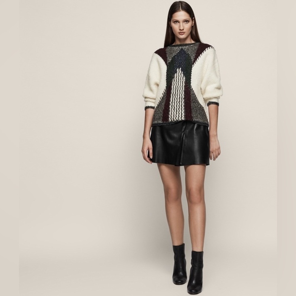 REISS Jemima Patterned Wool Blend Jumper